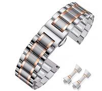 HEYOZURY Bracelet de Montre en Acier Inoxydable Métallique avec Extrémité Droite et Courbée 16mm 18mm 19mm 20mm 22mm 24mm Bracelet de Montre de Remplacement Métallique pour Hommes et Femmes