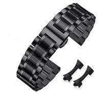 HEYOZURY Bracelet de Montre en Acier Inoxydable Métallique avec Extrémité Droite et Courbée 16mm 18mm 19mm 20mm 22mm 24mm Bracelet de Montre de Remplacement Métallique pour Hommes et Femmes