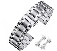 HEYOZURY Bracelet de Montre en Acier Inoxydable Métallique avec Extrémité Droite et Courbée 16mm 18mm 19mm 20mm 22mm 24mm Bracelet de Montre de Remplacement Métallique pour Hommes et Femmes