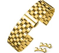 HEYOZURY Bracelet de Montre en Acier Inoxydable Métallique avec Extrémité Droite et Courbée18mm 19mm 21mm 20mm 22mm 24mm Bracelet de Montre de Remplacement Métallique pour Hommes et Femmes