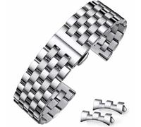 HEYOZURY Bracelet de Montre en Acier Inoxydable Métallique avec Extrémité Droite et Courbée18mm 19mm 21mm 20mm 22mm 24mm Bracelet de Montre de Remplacement Métallique pour Hommes et Femmes