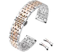 HEYOZURY Bracelet de Montre en Acier Inoxydableextrémité Droite et Incurvée Bracelet en Métal 12mm 14mm 16mm 18mm 19mm 20mm 21mm 22mm Bracelet de Remplacement en Métal Hommes Femmes