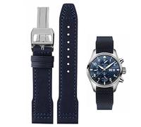 HEYOZURY Bracelet de Montre Pour IWC 20mm 21mm en Toile de Nylon et Cuir Souple - Remplacement de Haute Qualité Pour Série Pilot