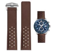 HEYOZURY Bracelet de Montre Pour Tag Heuer 22mm，Avec Boucle Papillon en Acier Inoxydable,Conception Perforée Aquaracer Séries Monaco Séries Remplacer par un Bracelet Origine Pour Tag Heuer