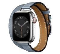 HEYOZURY Compatible pour Apple Watch Bracelet Série 10 Cuir Double Tour Mince Femmes 45mm 44mm 41mm 40mm 49mm,Remplacement Original Pour iWatch Band Series 10/9/8/7/SE/6/5/4/3/2/1