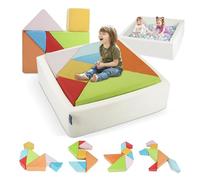 Heypappy Canapé Enfant, Fauteuil pour Enfants Éponge, Pouf Enfant Modulable avec Puzzle Tangram pour Construire des Forts, pour Salle de Jeu et Chambre, Garçons Filles Adolescents