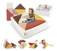 Heypappy Canapé Enfant, Fauteuil pour Enfants Éponge, Pouf Enfant Modulable avec Puzzle Tangram pour Construire des Forts, pour Salle de Jeu et Chambre, Garçons Filles Adolescents