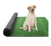 Heyroll Gazon artificiel vert 0,9 x 2,7 m, hauteur des poils de 1 cm, tapis de gazon synthétique pour intérieur et extérieur, pour jardin, balcon, terrasse avec trous de drainage, tailles