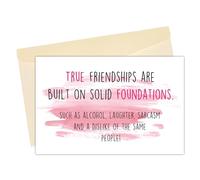 Heyshoo Carte d'anniversaire hilarante pour meilleure amie, carte d'amitié amusante pour sa meilleure amie, véritable amitié construite sur des bases solides