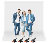 Heysliy Kit de Toile de Fond d'écran Blanc 9,8 x 3 m avec Chiffon Blanc Chromakey Portable pour Zoom, Diffusion en continu