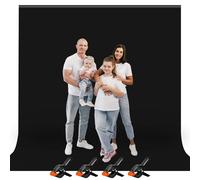 Heysliy Chromakey Kit de Toile de Fond d'écran Portable avec Chiffon Noir pour Zoom, Diffusion en continu 9,8 x 3 m