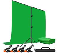 Heysliy Fond Vert avec Support,1,5x2m Pliable Toile de Fond Photo Studio Green Screen pour Vidéo, Photographie, Chromakey, Jeux, Youtube