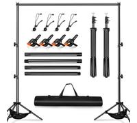 Heysliy Kit Trépied Fond Photo 3x2m - Système de Support Réglable avec Sac de Transport pour Studio, Youtube, Fond Vert et Cérémonie