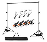 Heysliy Kit de Support de Toile de Fond pour Photographie, Hauteur et Largeur réglables pour décoration, Photo, fête - 3 m x 2 m
