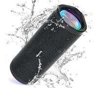 HEYSONG Enceinte Portable Bluetooth aux Basses Renforcées, Bluetooth 5.3, Étanche IPX7, Haut-Parleur Subwoofer à 360 Degrés, Autonomie 40 hrs, Stéréo, Lumière LED, AUX, TF Carte, pour Voyage/Extérieur