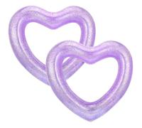 HeySplash Flotteur de Piscine en Forme de Coeur, Flotteur de Piscine en Forme de Coeur, Chaise Longue Tube Anneau Flottant, Jouets de Plage pour Adultes, 2 Paquets, 120 cm de Diamètre - Violet