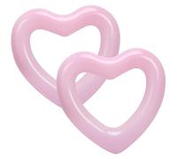 HeySplash Flotteur de Piscine en Forme de Coeur, Flotteur de Piscine en Forme de Coeur, Chaise Longue Tube Anneau Flottant, Jouets de Plage pour Adultes, 2 Paquets, 120 cm de Diamètre - Rose