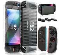 HEYSTOP Coque pour Console Nintendo Switch 2, Coque de Protection pour PC Dockable Housse en TPU avec Protection D'écran pour Nintendo Switch 2 Accessoires avec Capuchons pour Joysticks Switch 2