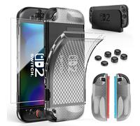 HEYSTOP Coque pour Nintendo Switch 2 Dockable Coque de Protection Transparente en TPU Souple pour Nintendo Switch 2 avec Protection D'écran en Verre Trempé et 6 Capuchons pour Joysticks