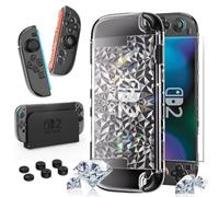 HEYSTOP Coque pour Nintendo Switch 2 Dockable Coque de Protection Transparente pour PC Protection Housse avec Film Trempé et Grips pour Manette Nintendo Switch 2 Accessoires