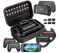 HEYSTOP Étui pour Nintendo Switch 2 Kit d'accessoires avec Housse de Protection Switch 2, Dockable Coque pour Switch 2 Film Trempé Volant de Course et Grip Joy-Con pour Manette Nintendo Switch 2