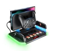 HEYSTOP Switch 2 Station de Rangement avec Socle de Recharge Joycon pour Recharger La Manette Nintendo Switch 2 Pro, Kit D'accessoires Switch 2 avec Dock Station et 6 Emplacements de Rangement