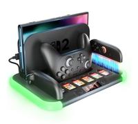 HEYSTOP Switch 2 Station de Rangement avec Socle de Recharge Joycon pour Recharger La Manette Nintendo Switch 2 Pro, Kit D'accessoires Switch 2 avec Dock Station et 6 Emplacements de Rangement