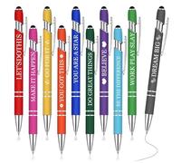 Heyu-Lotus Lot de 10 stylos à bille personnalisés, avec gravure, de qualité supérieure, drôles pour collègues, cadeau d'adieu, porte-bonheur, examen