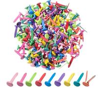 Heyumybit Attaches Parisiennes,100 Pièces Attaches Broches Fendues Métal Ronde Multicolore Brads pour Projets Créatifs,Scrapbooking et Amateurs de Bricolage