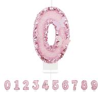 Heyumybit Bougies d'anniversaire Numéro 0,3D Rose Bougie Chiffre 0,Scintillantes Papillon Decoration Gateau Anniversaire pour les Fournitures de Célébrations d'Anniversaire