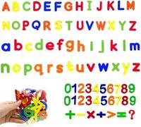 Heyumybit Lettres Chiffres Magnétiques,79 Jouets Magnétiques Colorés,Aimants de Réfrigérateur,Alphabet,Chiffres,Aimants pour Enfants Orthographe Comptage Multicolore