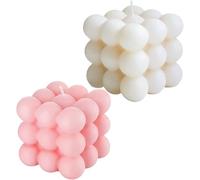 Heyumybit Lot de 2 Bougies à Bulles Faites à la Main,Cubiques Bougies,Bougies Parfumées Naturelles et Parfumées,Bougie Décorative en Cire de Soja Naturelle Faite à la Main
