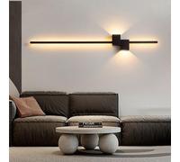 HEYUN LED Applique Murale Chambre Lampe Murale Moderne Simple Luminaire Murals Luminaires Intérieur Gradation En Continu Lampe Rectangulaire Pour Chambre Salon (Color : Noir, Taille : 100cm)