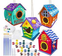 Heyzeibo 4Pack Birdhouse Kit, Kits de Bricolage pour Enfants pour Construire et Peindre une Maison D'oiseau, Bricolage en Bois pour Pâques pour Les Filles, Les Garçons et Les Enfants
