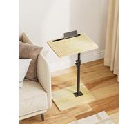 HEYZOEY Table basse en forme de C réglable en hauteur, pour canapé, pivotante à 360°, petite, 40 x 30 x (45 - 81) cm, en bois, pour chambre à coucher, salon, bureau (chêne)
