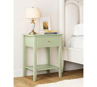 HEYZOEY Table de chevet, Commode de nuit rétro avec 1 tiroir, Table de nuit, Commode de nuit Boho pour chambre à coucher, salon, Vert
