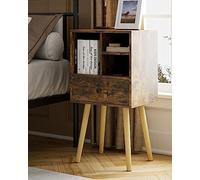 HEYZOEY table de chevet en bois moderne du milieu du siècle - d'appoint avec tiroir - Marron rétro pour chambre à coucher, salon