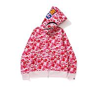 HEZEHAI Shark Jaw Veste à capuche avec fermeture éclair intégrale pour adultes Motif gueule de requin, rose, Medium