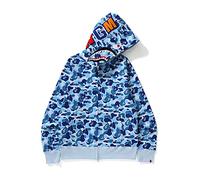 HEZEHAI Shark Jaw Veste à capuche avec fermeture éclair intégrale pour adultes Motif gueule de requin, bleu, Large