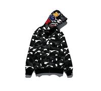 HEZEHAI Shark Jaw Veste à capuche avec fermeture éclair intégrale pour adultes Motif gueule de requin, Blackstar, Medium