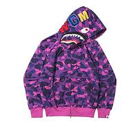 HEZEHAI Shark Jaw Veste à capuche avec fermeture éclair intégrale pour adultes Motif gueule de requin, Violet-1., Small