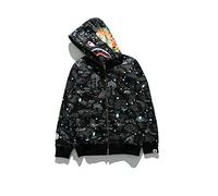 HEZEHAI Shark Jaw Veste à capuche avec fermeture éclair intégrale pour adultes Motif gueule de requin, Noir 1, Medium