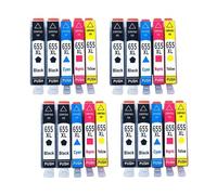 HEZHAOWH Cartouche d'encre Compatible 655XL 655 HP655 for imprimante à Jet d'encre D-skjet Advantage 3525 5525 4615 4625 4525 6520 6525 6625(4 Set 20PCS)