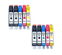 HEZHAOWH Cartouche d'encre Compatible 655XL 655 HP655 for imprimante à Jet d'encre D-skjet Advantage 3525 5525 4615 4625 4525 6520 6525 6625(2 Set 10PCS)
