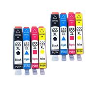 HEZHAOWH Cartouche d'encre Compatible 655XL 655 HP655 for imprimante à Jet d'encre D-skjet Advantage 3525 5525 4615 4625 4525 6520 6525 6625(2 Set 8PCS)