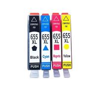 HEZHAOWH Cartouche d'encre Compatible 655XL 655 HP655 for imprimante à Jet d'encre D-skjet Advantage 3525 5525 4615 4625 4525 6520 6525 6625(1 Set 4PCS)
