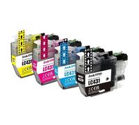 HEZHAOWH Cartouche d'encre Compatible LC431 de capacité Standard for imprimantes B/Ether DCP-J1050DW, DCP-J1140DW et MFC-J1010DW(1 Set (4PCS))