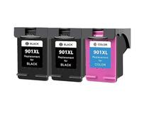 HEZHAOWH Compatible 901XL for H-*0P901 Replacement for 901 Ink Cartridge for of-icejet 4500 J4500 J4540 J4550 J4580 J4640 4680 Printer(2bk 1color)