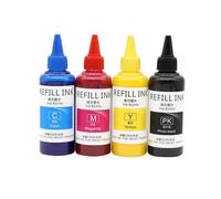 HEZHAOWH Kits de Recharge d'encre à Colorant 4 Couleurs en Flacon de 100 ML for Cartouches H-*0P 364 655 178 950 951 711 932 933 903 953 940 934 935 920 678 685(1set 4color Dye Ink)