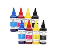 HEZHAOWH Kits de Recharge d'encre à Colorant 4 Couleurs en Flacon de 100 ML for Cartouches H-*0P 364 655 178 950 951 711 932 933 903 953 940 934 935 920 678 685(2set 4color Dye Ink)